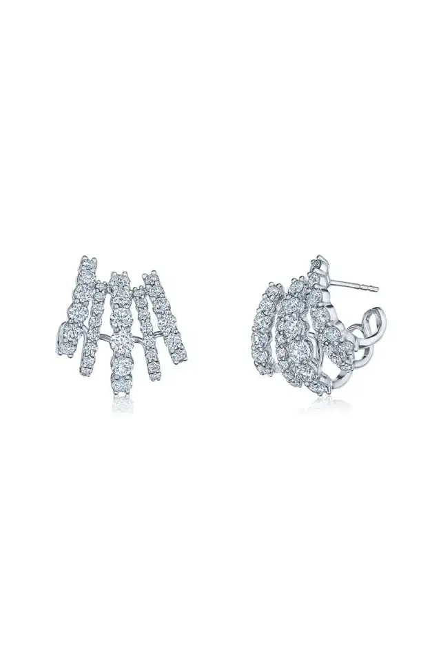 KWIAT Diamond Five Row Ear Cuff Earrings - White Gold
