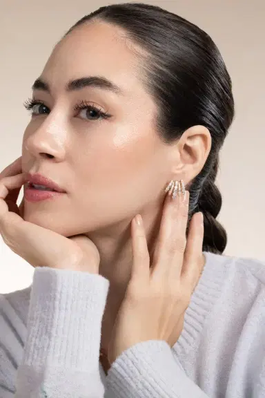 KWIAT Diamond Five Row Ear Cuff Earrings - Yellow Gold | Thumbnail 2