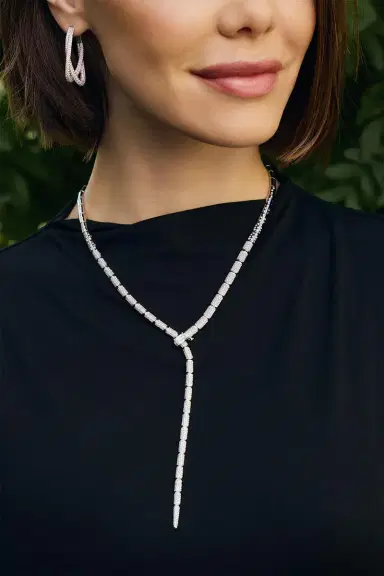 KWIAT Diamond Pave Moonlight Crossover Hoop Earrings | Thumbnail 2