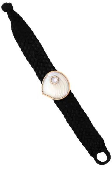 DEZSO BY SARA BELTRÁN Grande Diamond Pearl Shell Leather Bracelet | Thumbnail 1