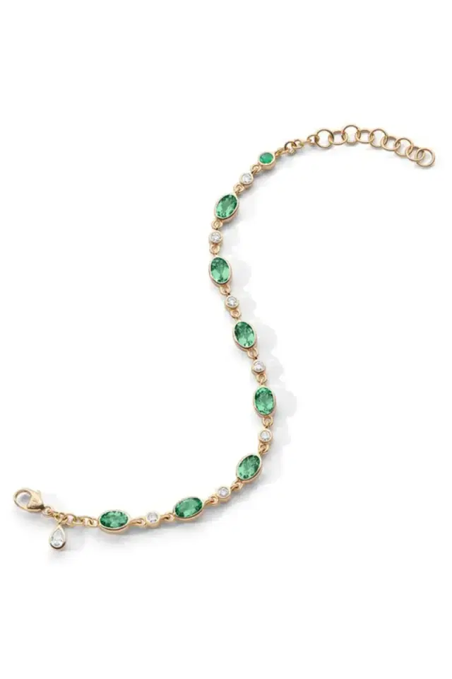 MONICA RICH KOSANN Green Tourmaline Tennis Bracelet