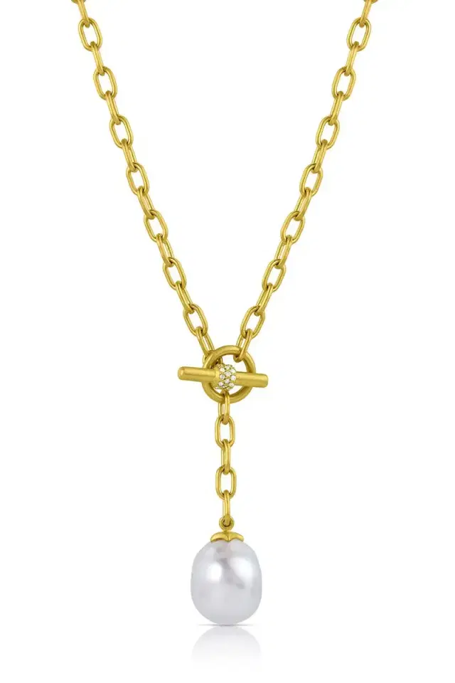 LEIGH MAXWELL Lariat Pearl Necklace