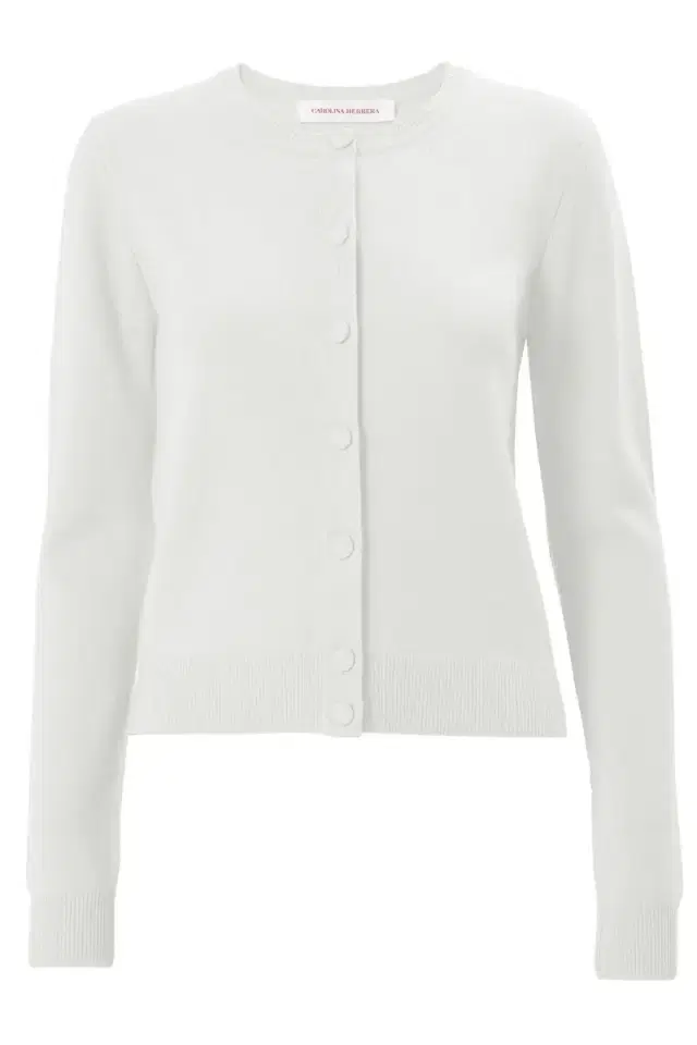 Carolina Herrera Long Sleeve Crew Neck Cardigan