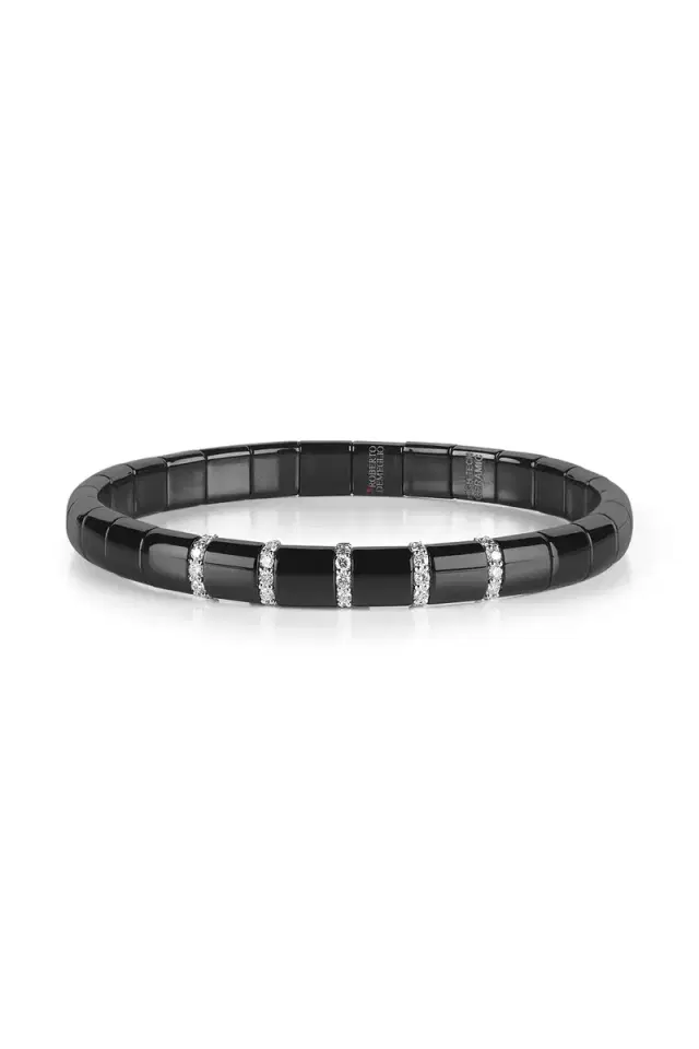 ROBERTO DEMEGLIO Matte Black Ceramic Five Diamond Pura Bracelet