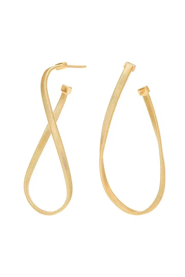 MARCO BICEGO Medium Twisted Irregular Marrakech Hoop Earrings