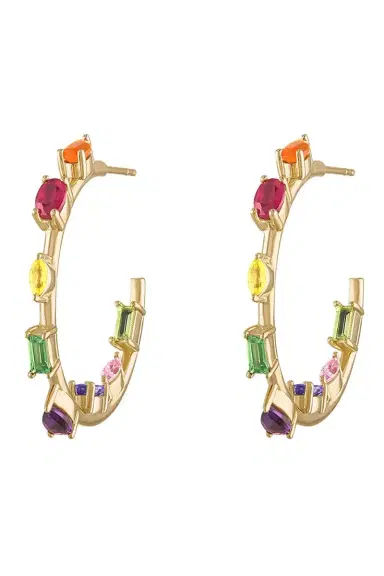 Eden Presley Mini Rainbow Goddess Hoops | Thumbnail 1