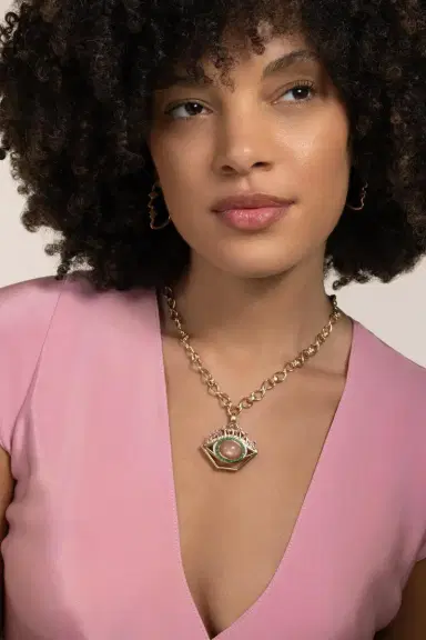 EDINA KISS Moonstone Sapphire Diamond Eye Pendant | Thumbnail 2 EDINA KISS Moonstone Sapphire Diamond Eye Pendant | Thumbnail 2