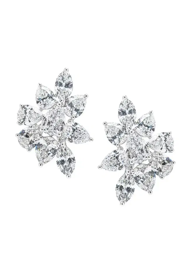 ARZANO Pear Diamond Cluster Earrings