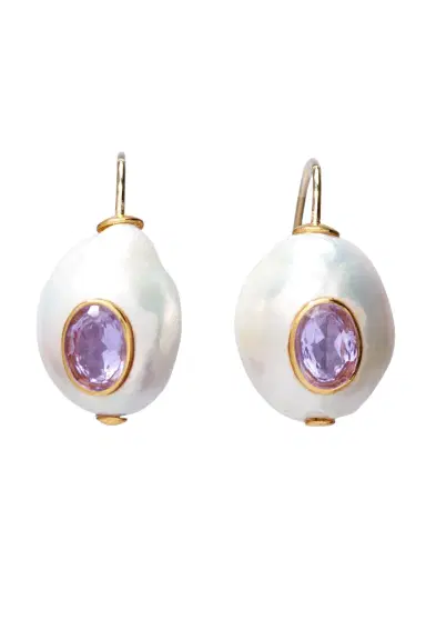 Lizzie Fortunato Pearl Pablo Earrings - Pink Amethyst | Thumbnail 1