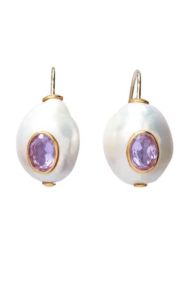Lizzie Fortunato Pearl Pablo Earrings - Pink Amethyst