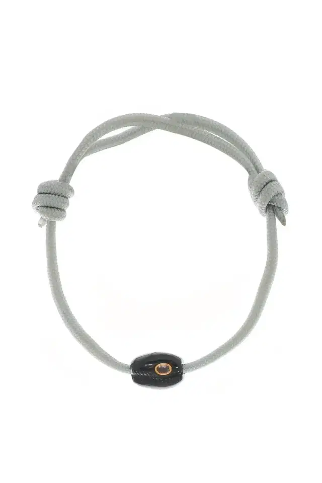 DEZSO BY SARA BELTRAN Petite Onyx Cowrie Sillimanite Grey Bracelet