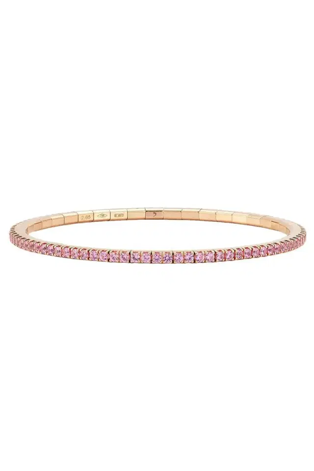ROBERTO DEMEGLIO Pink Sapphire Extensible Stretch Tennis Bracelet