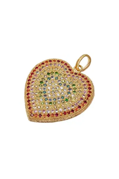 Carolina Bucci Rainbow Pavé Cuore Pendant | Thumbnail 3