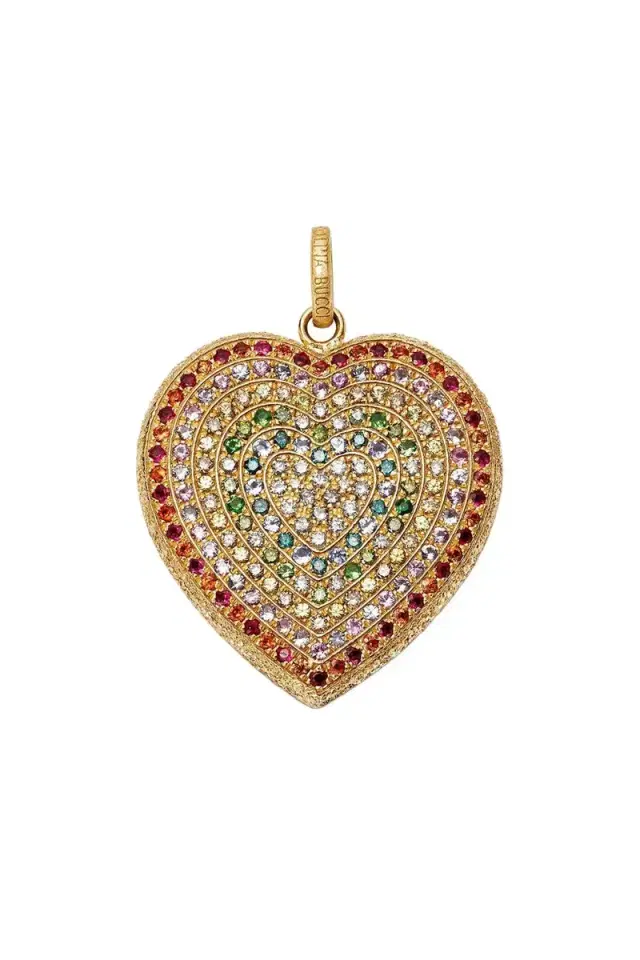 Carolina Bucci Rainbow Pavé Cuore Pendant