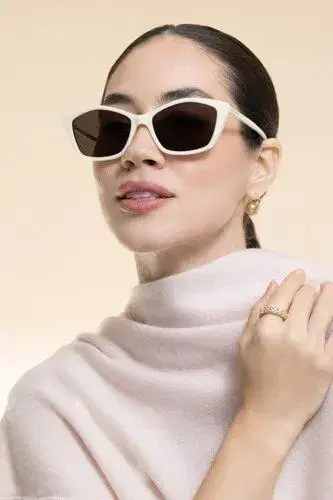 Saint Laurent Rectangle Sunglasses - Ivory Black | Thumbnail 4 Saint Laurent Rectangle Sunglasses - Ivory Black | Thumbnail 4