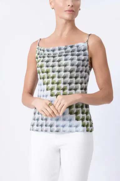 Missoni Sleeveless Knit Top - Green Light Blue White | Thumbnail 2 Missoni Sleeveless Knit Top - Green Light Blue White | Thumbnail 2