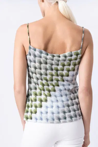 Missoni Sleeveless Knit Top - Green Light Blue White | Thumbnail 4 Missoni Sleeveless Knit Top - Green Light Blue White | Thumbnail 4