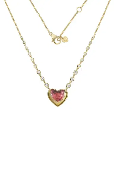 Eden Presley Tourmaline Heart Necklace | Thumbnail 1 Eden Presley Tourmaline Heart Necklace | Thumbnail 1