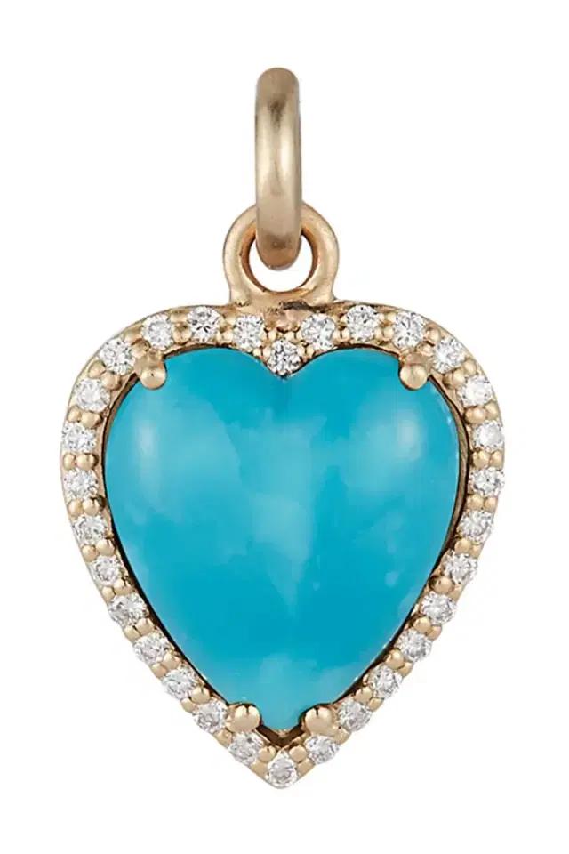 Storrow Turquoise Diamond Alana Heart Charm