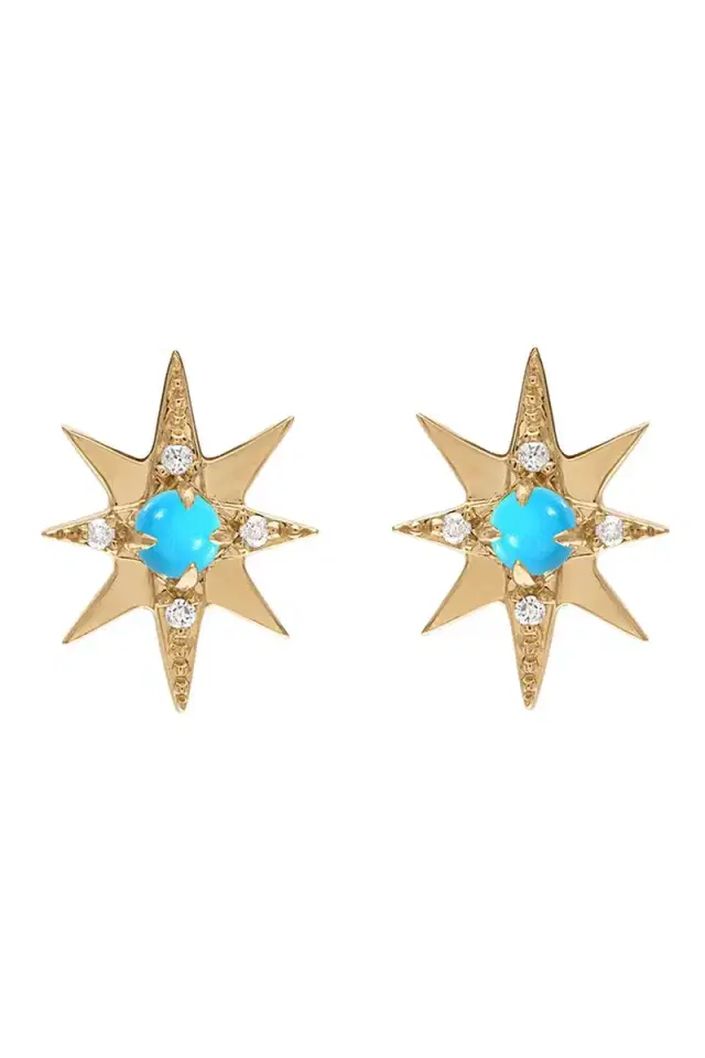 Eden Presley Turquoise Small Starburst Stud Earrings