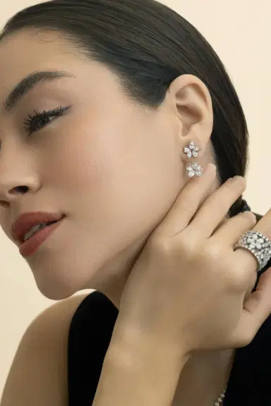 Zydo Up And Down Double Flower Earrings | Thumbnail 4 Zydo Up And Down Double Flower Earrings | Thumbnail 4
