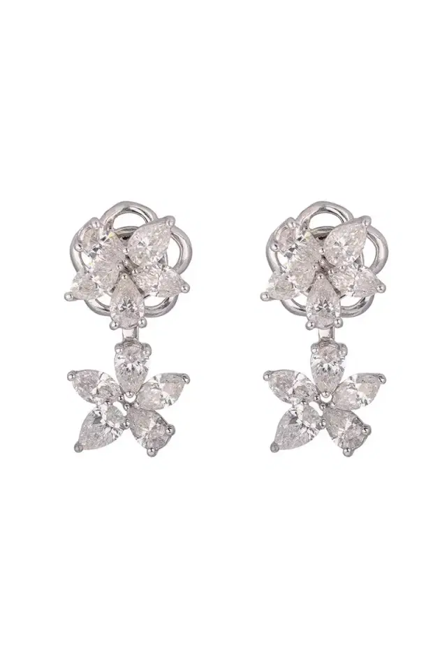 Zydo Up And Down Double Flower Earrings