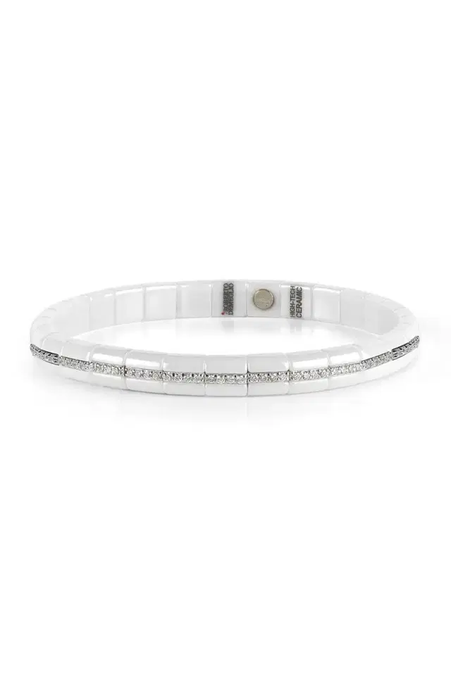 ROBERTO DEMEGLIO White Ceramic Eternity Pura Stretch Bracelet