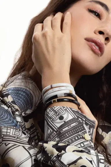 ROBERTO DEMEGLIO White Ceramic Gold Bar Pura Bracelet | Thumbnail 3