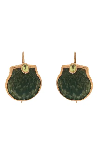 DEZSO BY SARA BELTRÁN Yellow Sapphire Scallop Shell Earrings | Thumbnail 1 DEZSO BY SARA BELTRÁN Yellow Sapphire Scallop Shell Earrings | Thumbnail 1