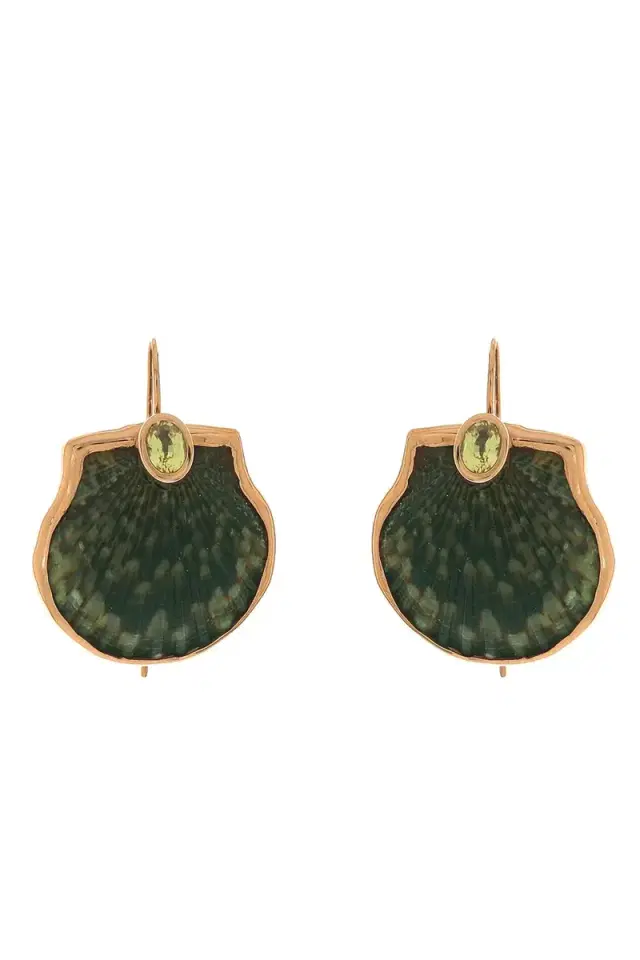 DEZSO BY SARA BELTRAN Yellow Sapphire Scallop Shell Earrings