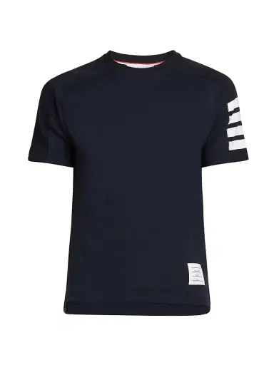 Thom Browne Men's Cotton 4-Bar Stripe T-Shirt | Thumbnail 1 Thom Browne Men's Cotton 4-Bar Stripe T-Shirt | Thumbnail 1
