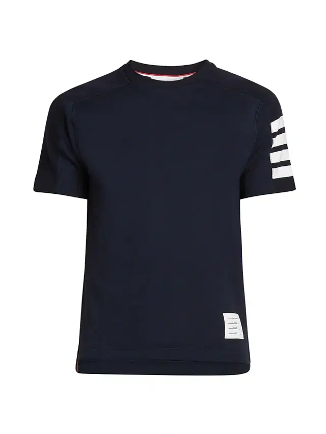 Thom Browne Men's Cotton 4-Bar Stripe T-Shirt - Navy