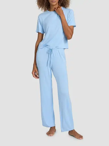 Natori Women's Feathers Essentials Solid Pajamas - Blue - Size XL | Thumbnail 2