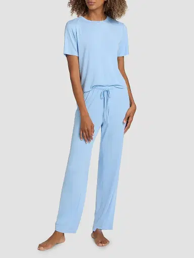 Natori Women's Feathers Essentials Solid Pajamas - Blue - Size XL | Thumbnail 3