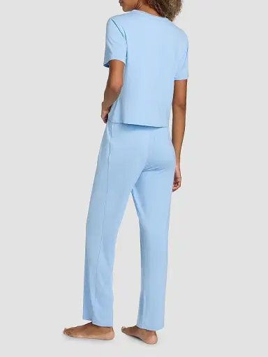 Natori Women's Feathers Essentials Solid Pajamas - Blue - Size XL | Thumbnail 5