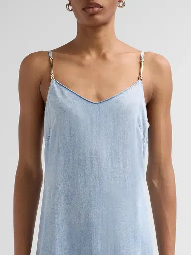 Generation Love Women's Marcella Denim Maxi Dress - Light Blue - Size Large | Thumbnail 5 Generation Love Women's Marcella Denim Maxi Dress - Light Blue - Size Large | Thumbnail 5
