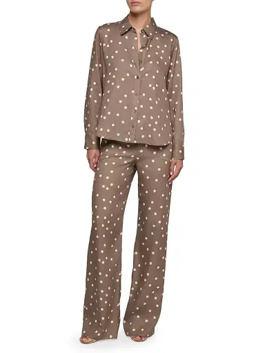 L'AGENCE Women's Ellery Polka Dot Blouse - Cardamom Ecru Polka Dot | Thumbnail 2