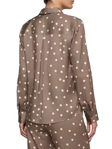 L'AGENCE Women's Ellery Polka Dot Blouse - Cardamom Ecru Polka Dot | Thumbnail 5