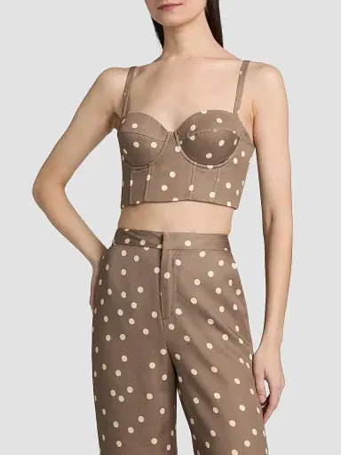 L'Agence Women's Sonya Polka Dot Bralette - Cardamom Ecru Polka Dot - Size Large | Thumbnail 3 L'Agence Women's Sonya Polka Dot Bralette - Cardamom Ecru Polka Dot - Size Large | Thumbnail 3