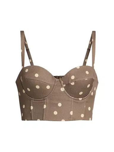 L'Agence Women's Sonya Polka Dot Bralette - Cardamom Ecru Polka Dot - Size Large | Thumbnail 1 L'Agence Women's Sonya Polka Dot Bralette - Cardamom Ecru Polka Dot - Size Large | Thumbnail 1