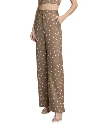 L'AGENCE Women's Livvy Polka Dot Straight-Leg Trousers - Cardamom Ecru Polka Dot | Thumbnail 4 L'AGENCE Women's Livvy Polka Dot Straight-Leg Trousers - Cardamom Ecru Polka Dot | Thumbnail 4