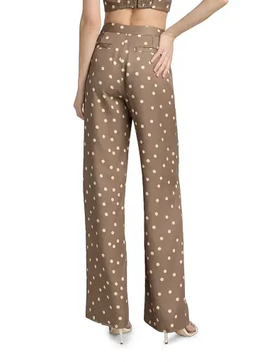 L'AGENCE Women's Livvy Polka Dot Straight-Leg Trousers - Cardamom Ecru Polka Dot | Thumbnail 5 L'AGENCE Women's Livvy Polka Dot Straight-Leg Trousers - Cardamom Ecru Polka Dot | Thumbnail 5