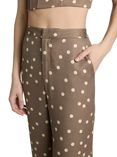L'AGENCE Women's Livvy Polka Dot Straight-Leg Trousers - Cardamom Ecru Polka Dot | Thumbnail 6 L'AGENCE Women's Livvy Polka Dot Straight-Leg Trousers - Cardamom Ecru Polka Dot | Thumbnail 6
