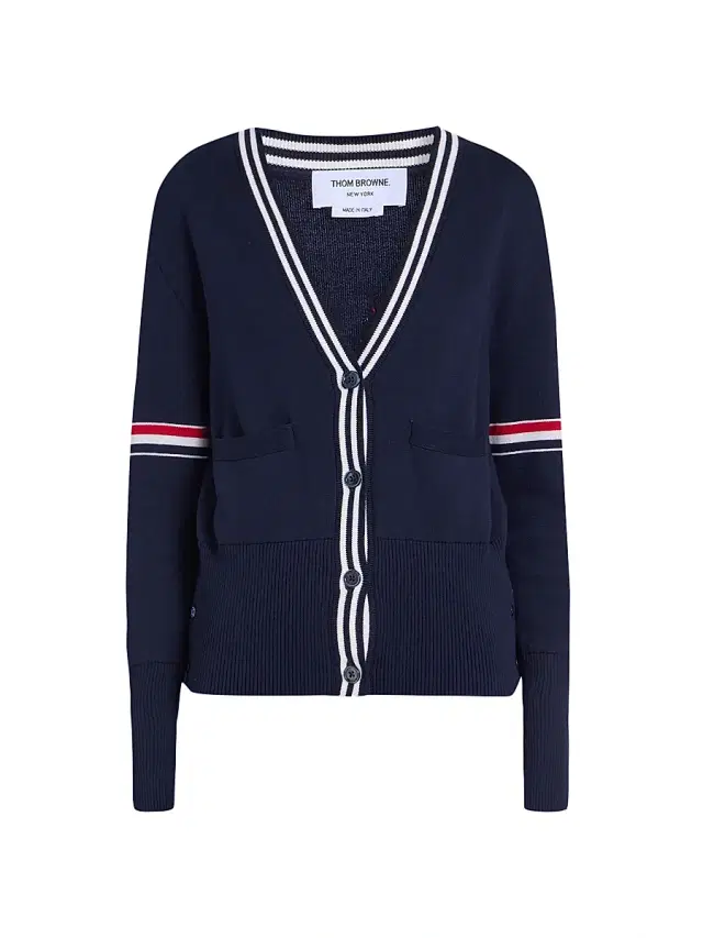 Thom Browne Women's Sailboat Jacquard V-Neck Cardigan - Navy