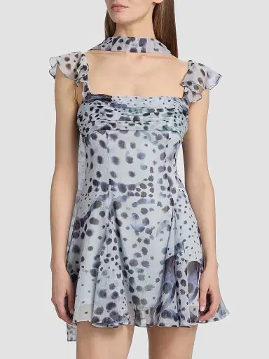 Amur Women's Reverie Printed Mini Dress | Thumbnail 3