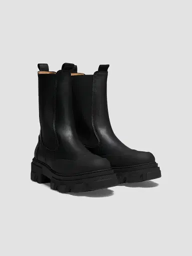 Ganni Women's Logo Leather Chelsea Boots - Black - Size 11 | Thumbnail 2 Ganni Women's Logo Leather Chelsea Boots - Black - Size 11 | Thumbnail 2
