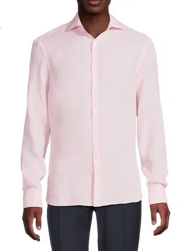 Canali Men's Linen Sport Shirt | Thumbnail 3 Canali Men's Linen Sport Shirt | Thumbnail 3