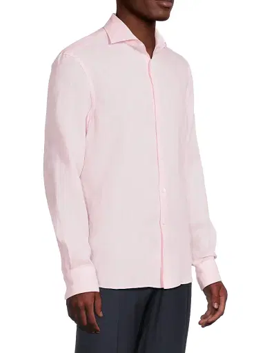 Canali Men's Linen Sport Shirt | Thumbnail 4 Canali Men's Linen Sport Shirt | Thumbnail 4