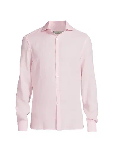 Canali Men's Linen Sport Shirt | Thumbnail 1 Canali Men's Linen Sport Shirt | Thumbnail 1