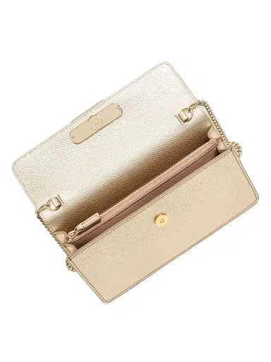 Valentino Garavani Women's VLogo Signature Laminated Grainy Calfskin Wallet with Chain | Thumbnail 5